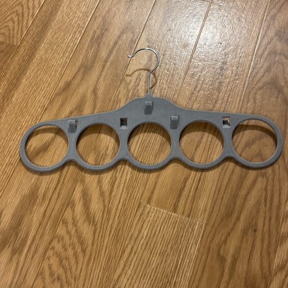 Grey & Purple Velvet  Feel Scarf Belt Tie Holders (Set of 2) - Picture 2 of 7